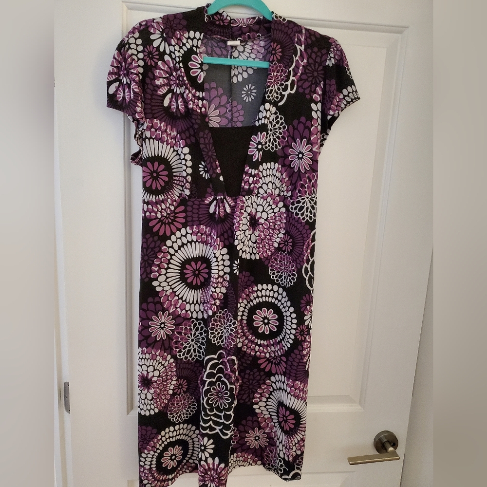 Black white purple dress